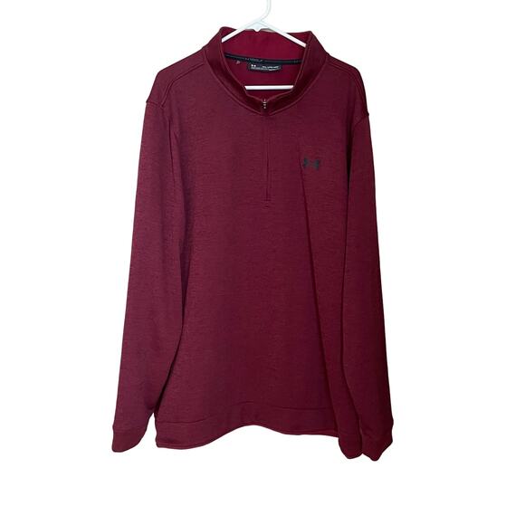 Under Armour Men’s Storm Golf 1/4 Zip Fleece Pullover Jacket Burgundy 4XL - Picture 1 of 8